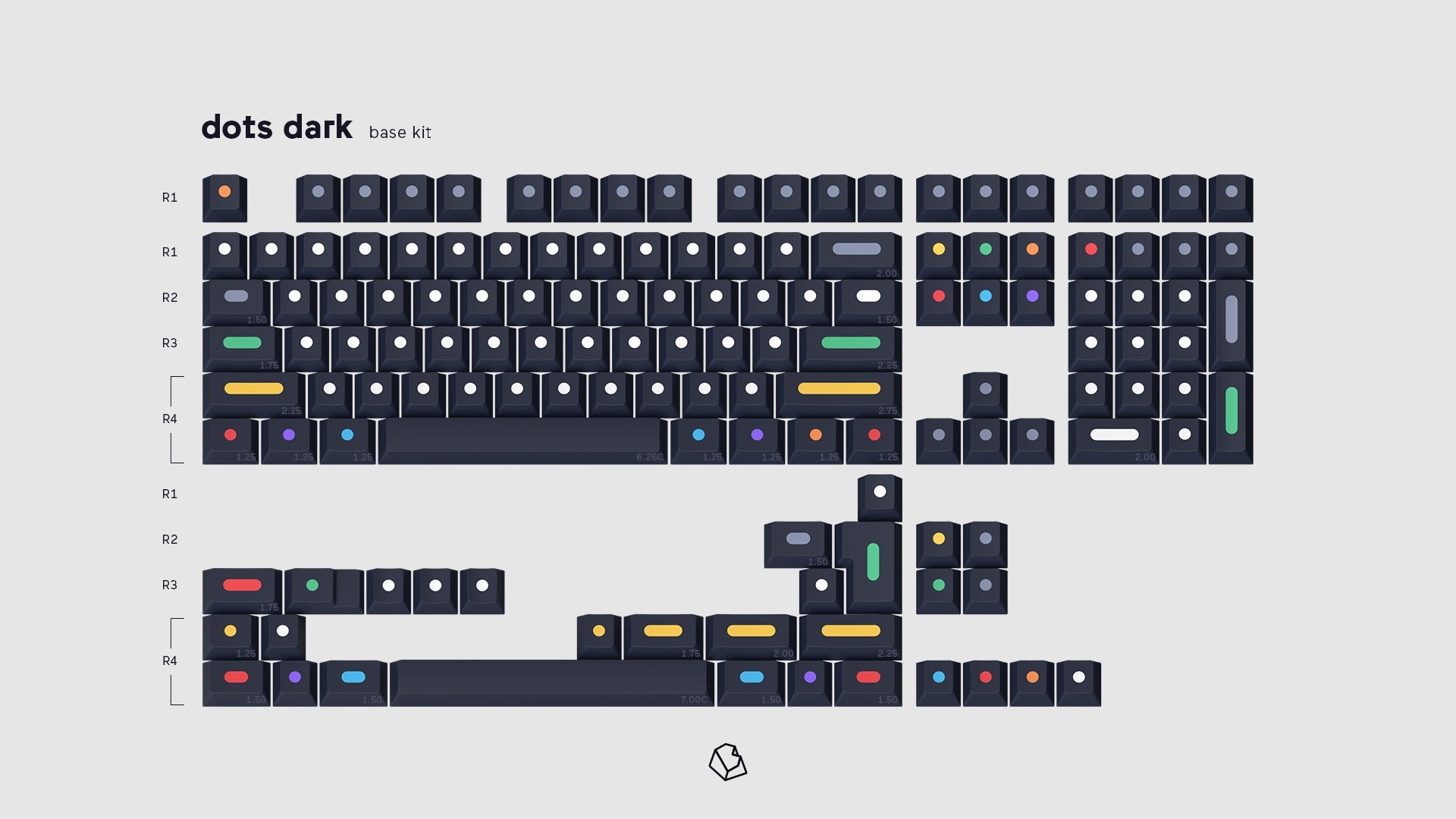 GMK DOTS R2 Dark Base キーキャップセット GMK Dots R2 (Dark) Base Kit – InputGear DE