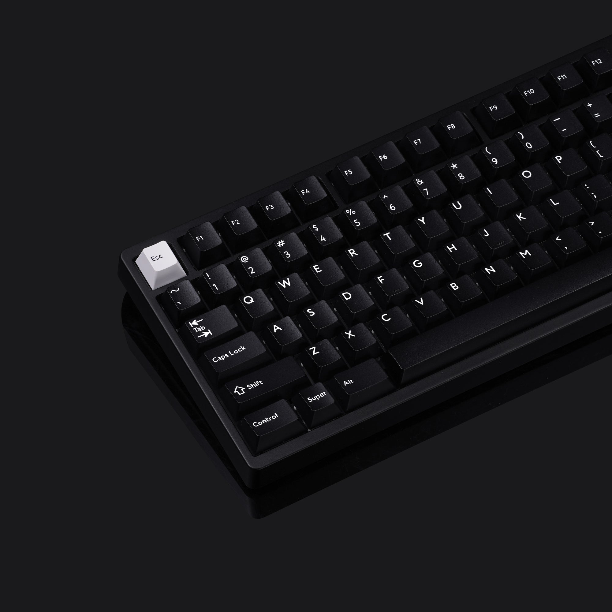 PBTFans White on Black Keycap Set