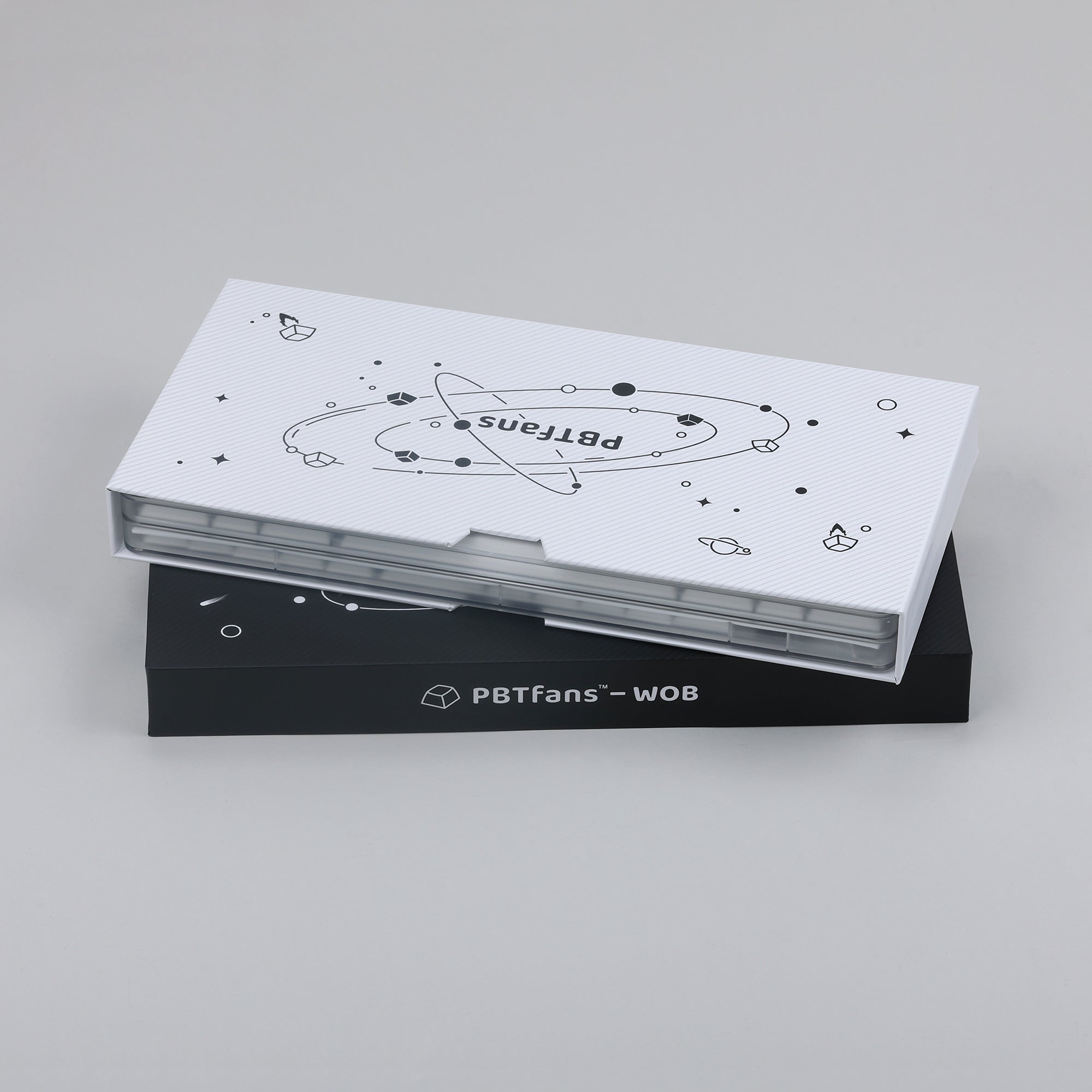 PBTFans White on Black Keycap Set