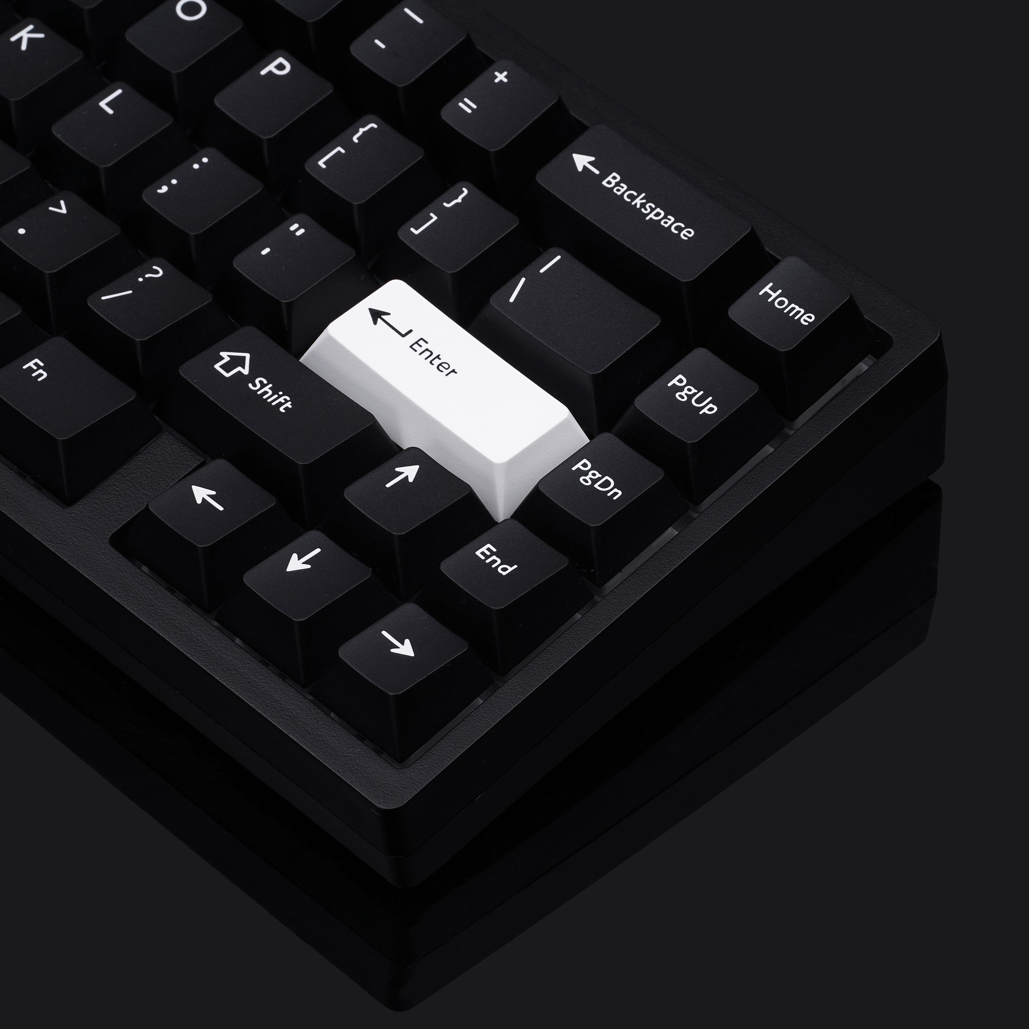 PBTFans White on Black Keycap Set
