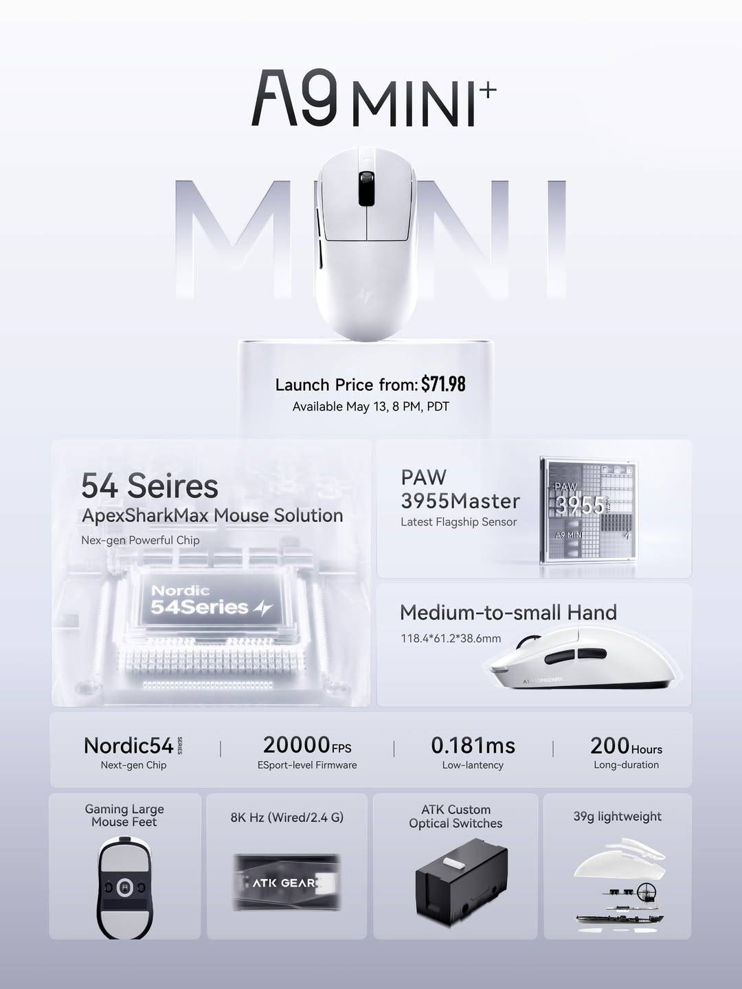 ATK A9 Mini+ (Black) Mouse