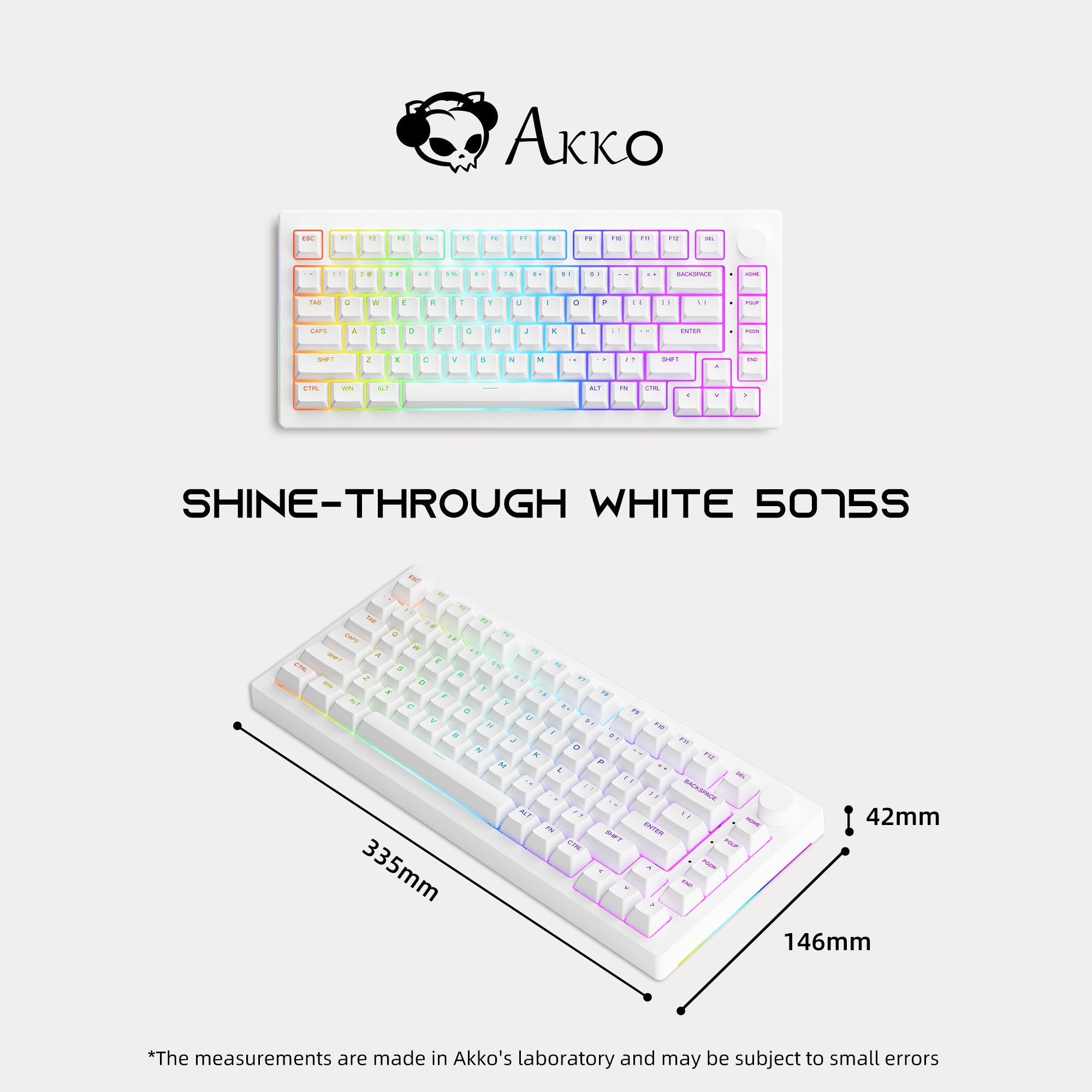 Akko 5075S Shine-Through (ANSI) (White) - InputGear DE