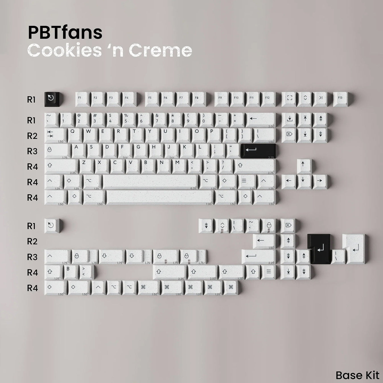 PBTFans Cookies'n'Cream Keycap Set