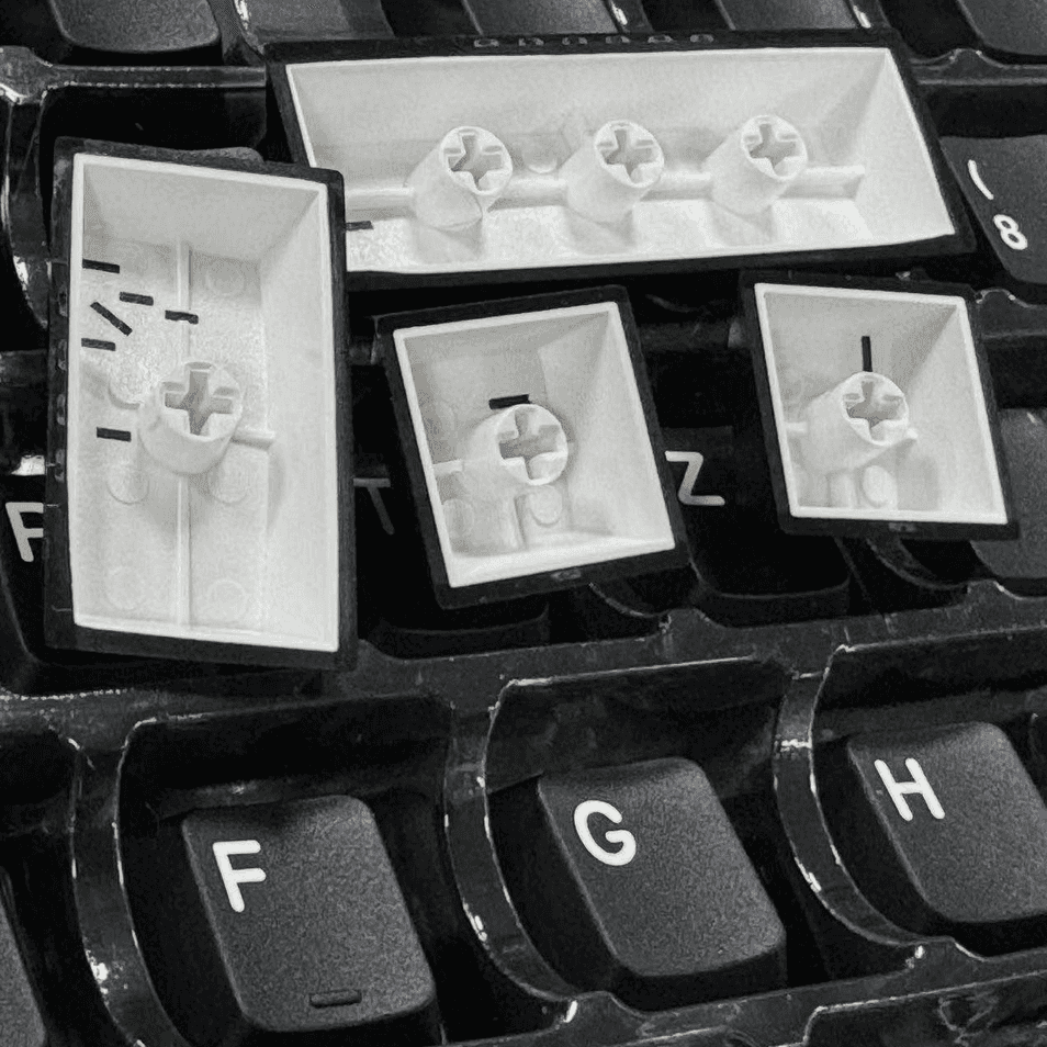 CK PBT White on Black (ISO-DE) Keycap Set - InputGear DE
