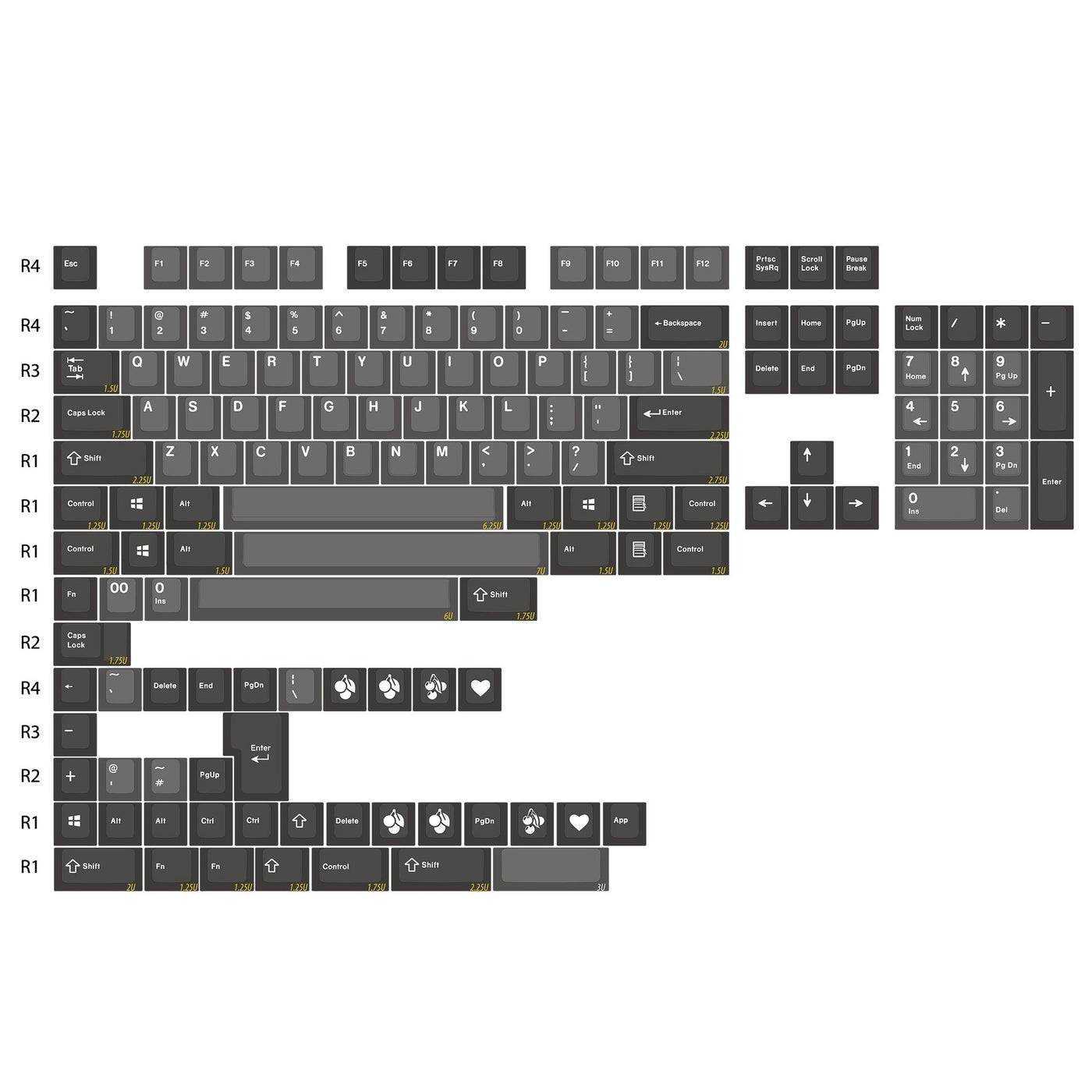 EnjoyPBT ABS Dolch Basic (ANSI) Keycap Set - InputGear DE