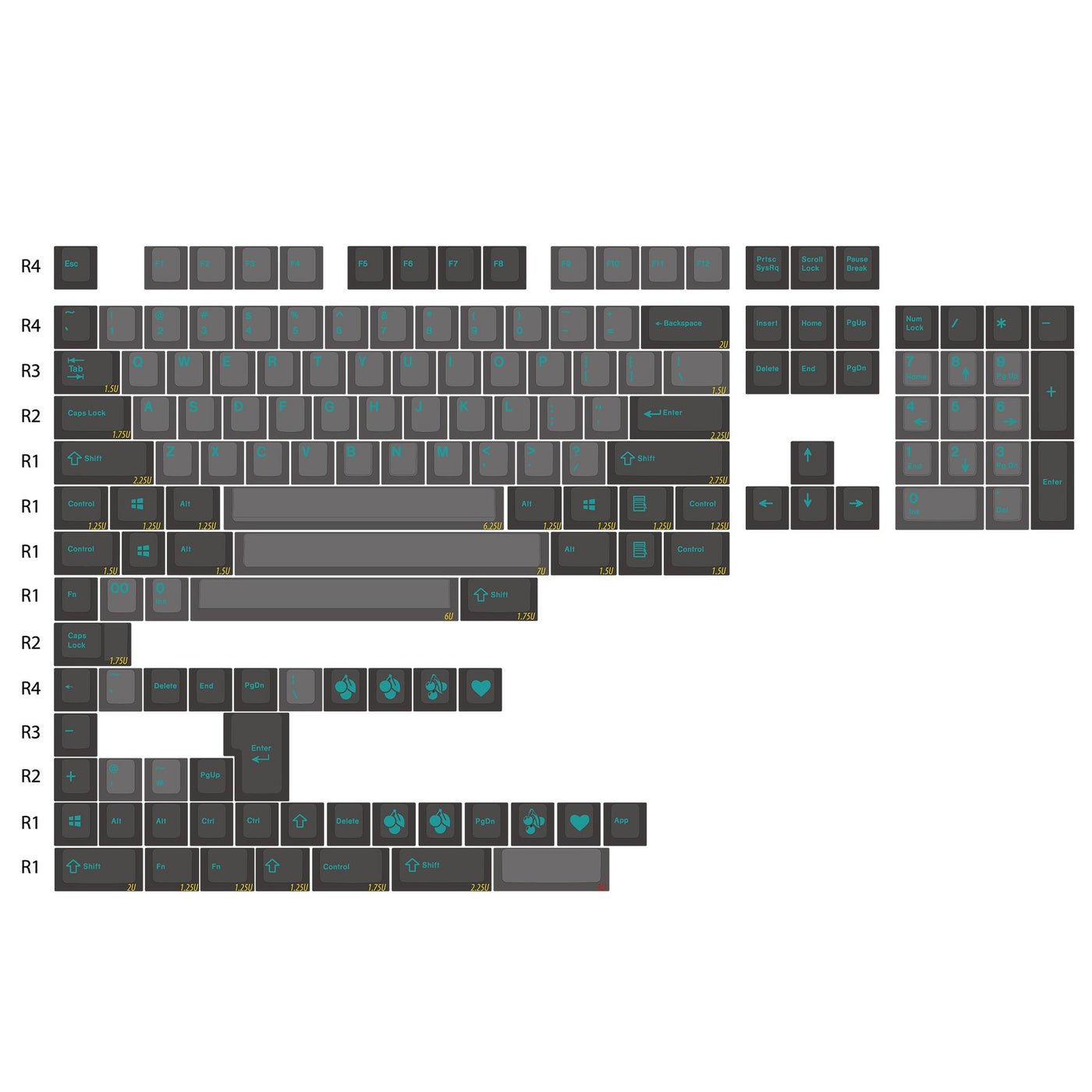 EnjoyPBT ABS Sky Dolch (ANSI) Keycap Set - InputGear DE