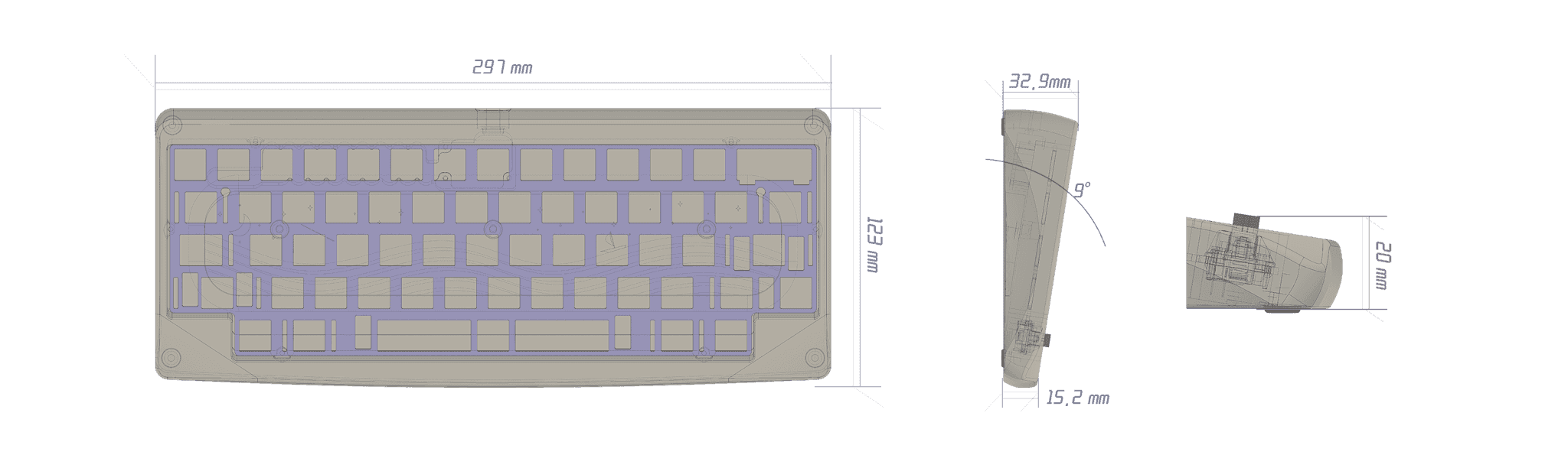 KBDFans Agar 60% Keyboard Kit - InputGear DE