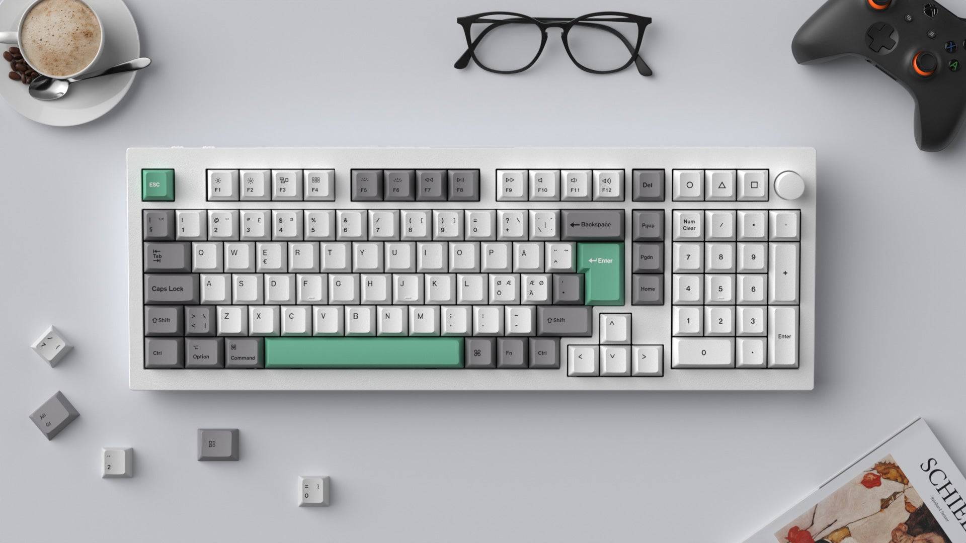 Keychron Grey White Mint (ISO - DE) Keycap Set - InputGear DE