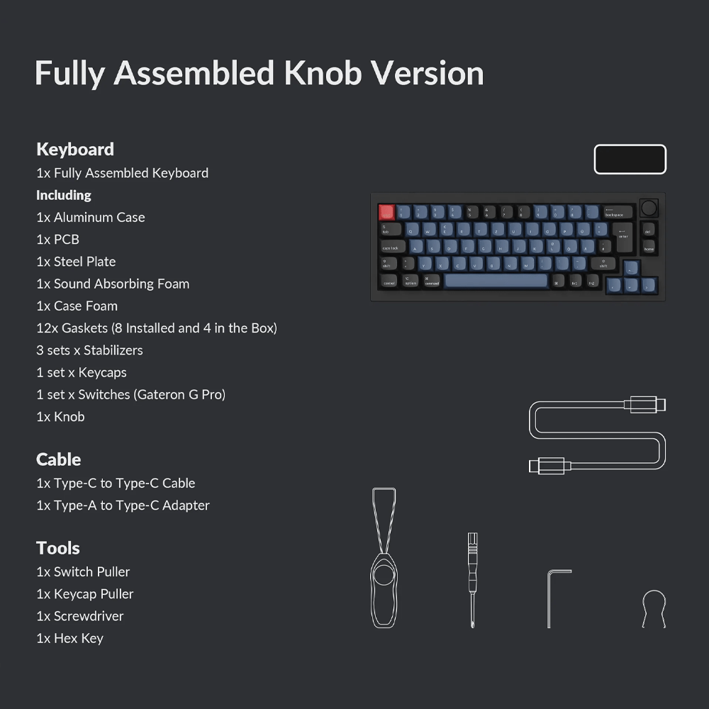 Keychron Q2 Knob Fully - Assembled (ISO - FR) - InputGear DE