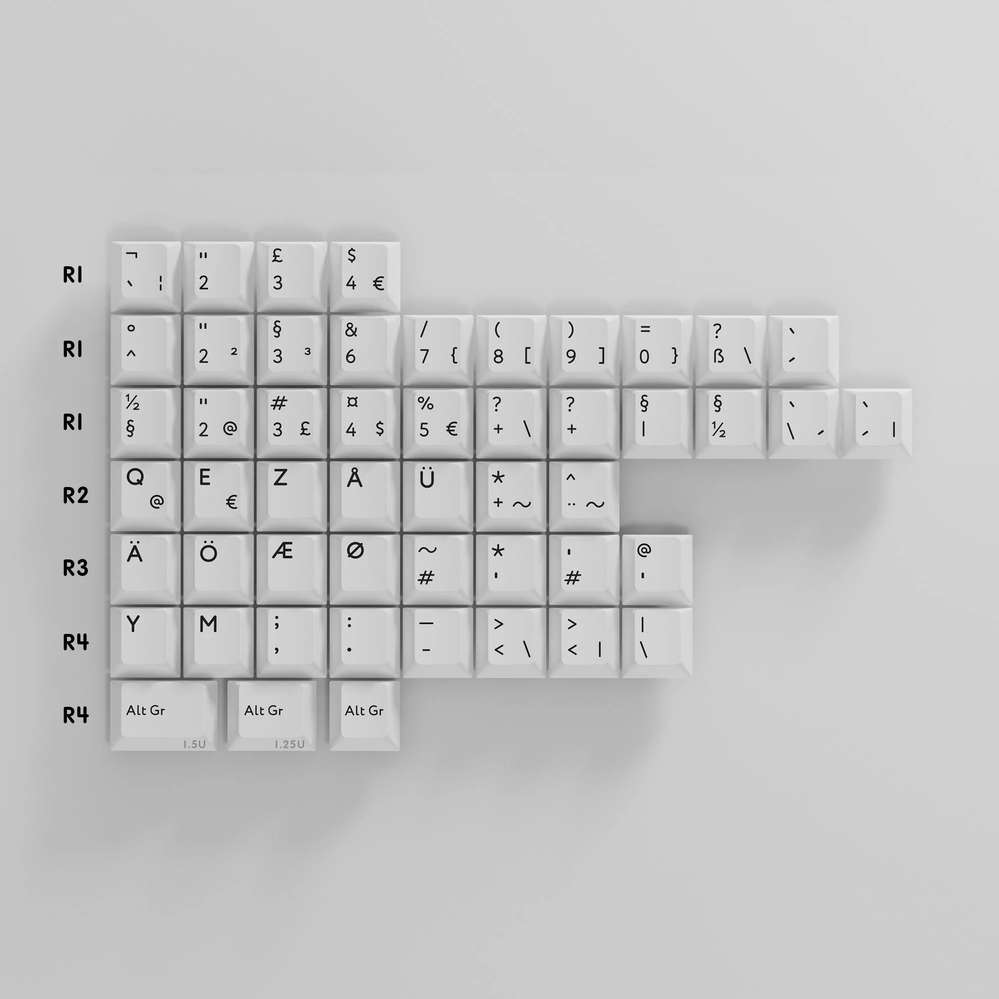 PBTFans Black on White Keycap Set - InputGear DE