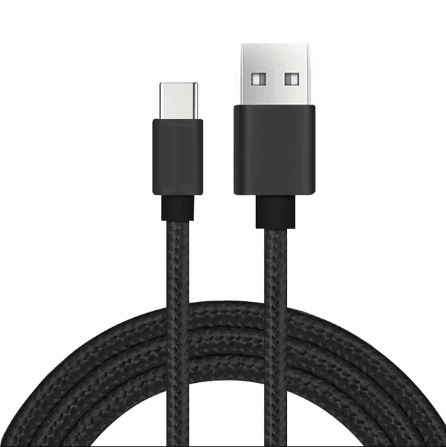 Schwarz Nylon USB-C Kabel (1m) - InputGear DE