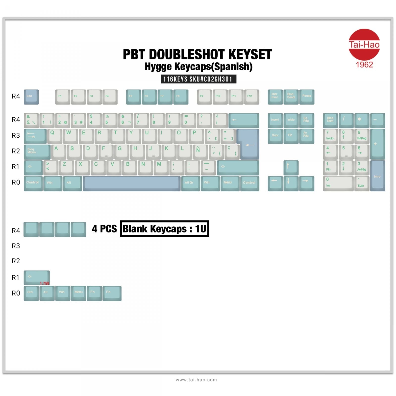 Tai-Hao Hygge (ISO-ES) Keycap Set - InputGear DE