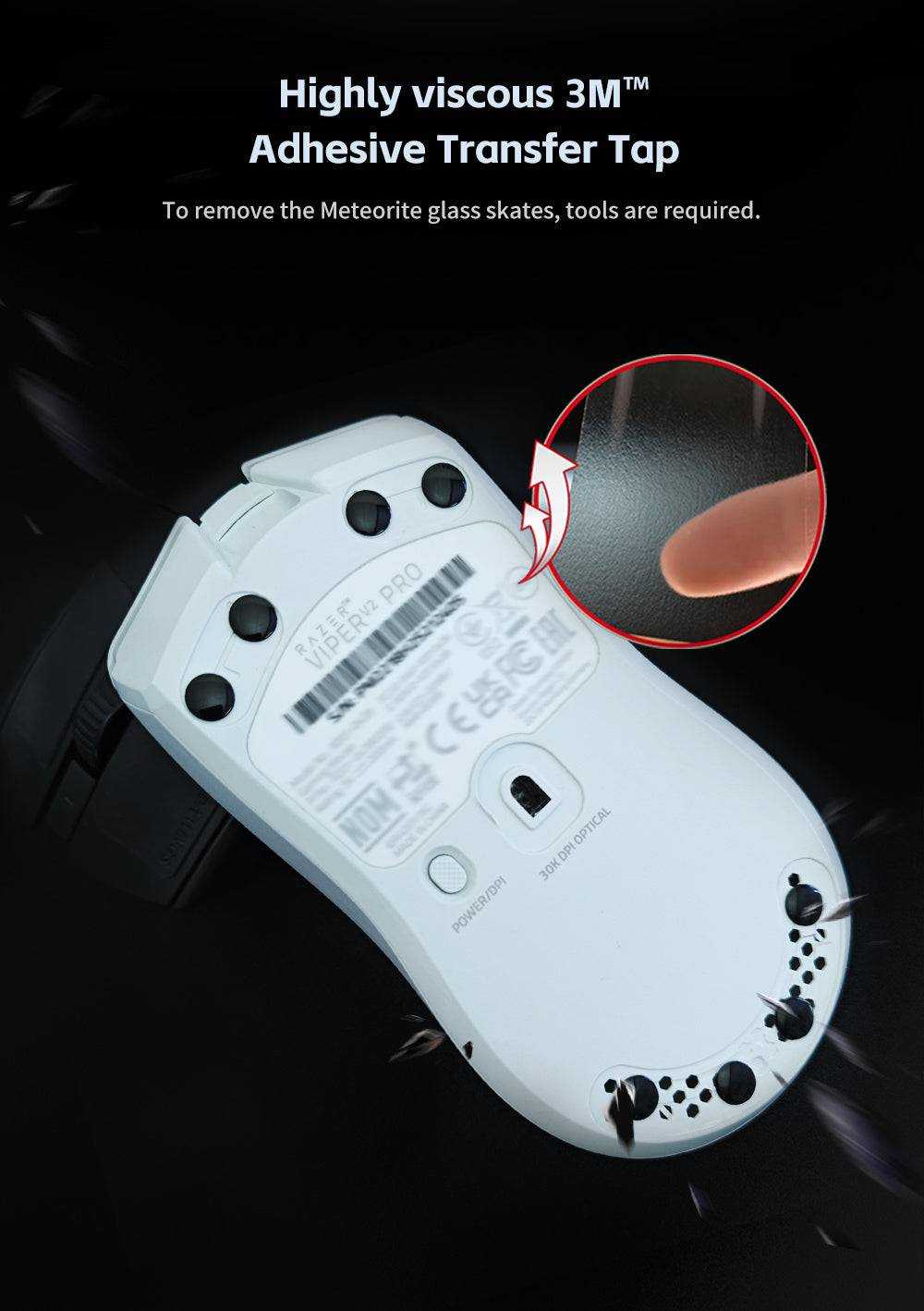 X-Raypad Meteorite Glass Mouse Skates - Universal Dots - InputGear DE