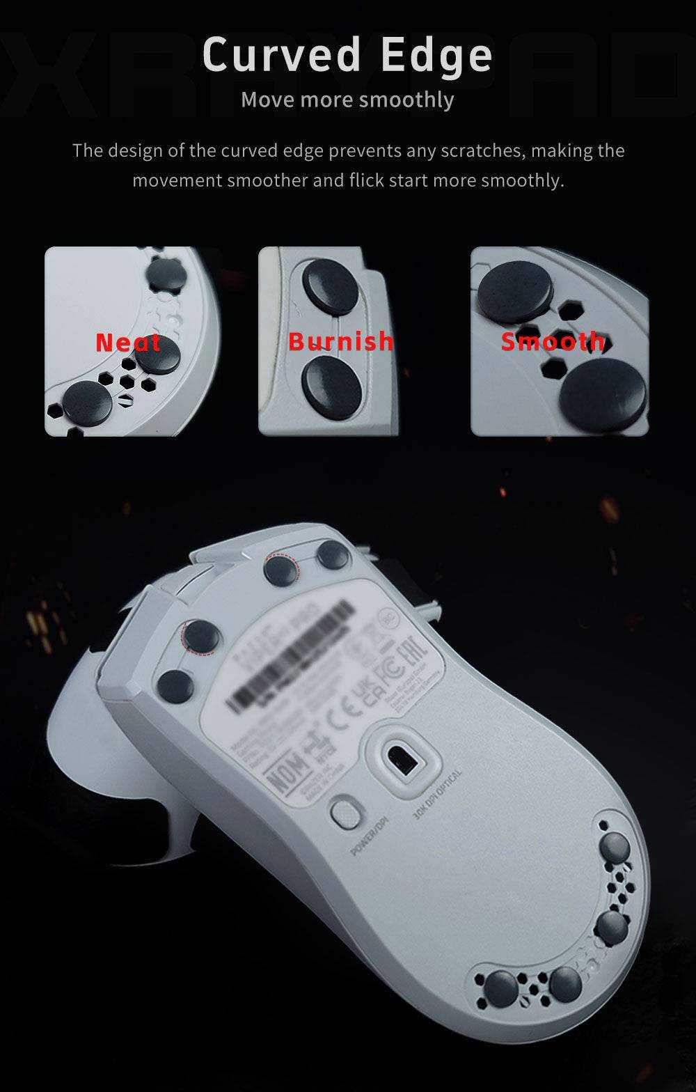 X-Raypad Obsidian Pro Air Mouse Skates - Universal Dots (Grey) - InputGear DE