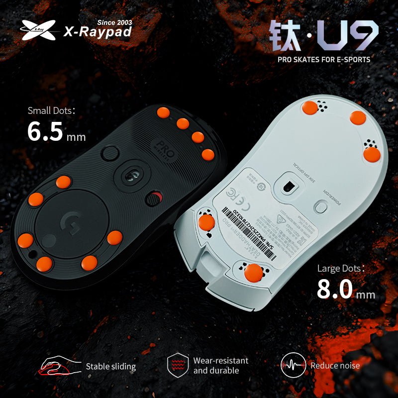 X-Raypad Titanium Air 6.5mm Universal Dot Mouse Skates - InputGear DE